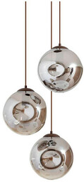 Lindby - Valentina 3 Round Lampa Wisząca Smoked Grey/Coffee Lindby