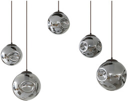 Lindby - Valentina 5 Oval Lampa Wisząca Smoked Grey/Coffee Lindby