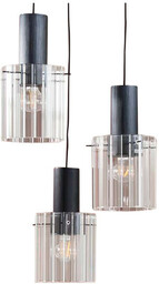 Lucande - Eirian 3 Cluster Lampa Wisząca Clear/Black Lucande