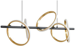 Lucande - Madu LED Lampa Wisząca L92,5 Czarny/Złoty/Biały Lucande