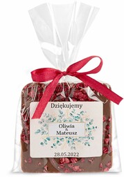 Czekoladki z owocami podziękowanie dla gości. Podziękowania czekolada
