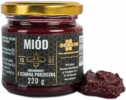 Miód kremowany z czarną porzeczką 220g polski premium