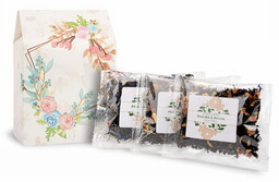 Saszetki z herbatą 3 sztuki w ozdobnym pudełku - podziękowania dla gości