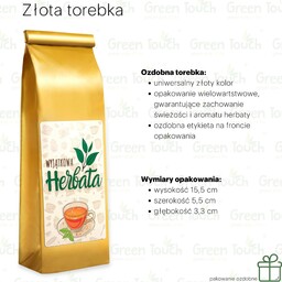 Smakowa liściasta herbata zielona Blue Joy (Pakowanie ozdobne, Złota torebka 40 g)