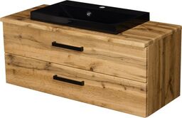 Szafka łazienkowa dąb naturalny 100cm FOKUS NEW LOFT z blatem i umywalką