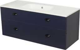 Szafka łazienkowa granatowa 121cm GREND z umywalką