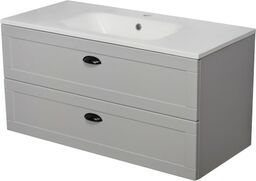 Szafka łazienkowa szara 101cm GREND z umywalką