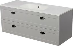 Szafka łazienkowa szara 121cm GREND z umywalką