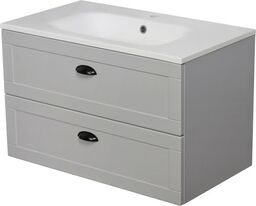 Szafka łazienkowa szara 81cm GREND z umywalką