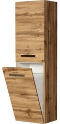 Regał łazienkowy z koszem dąb naturalny 40x143,5 cm FOKUS NEW