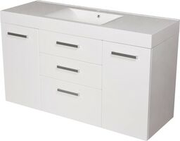 Szafka łazienkowa biała 140 cm z umywalką FOKUS NEW