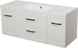 Szafka łazienkowa biała 121 cm MEIVA z umywalką