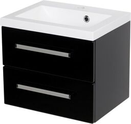 Szafka łazienkowa czarna 50cm FOKUS z umywalką