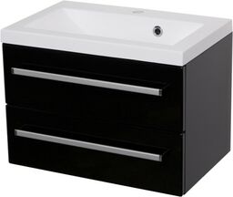 Szafka łazienkowa czarna 60cm FOKUS z umywalką