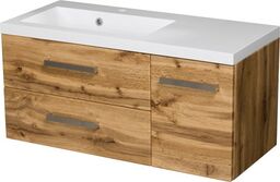 Szafka łazienkowa dąb naturalny 90 cm FOKUS NEW z umywalką