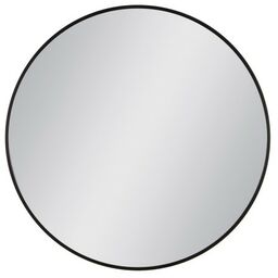 Lustro łazienkowe okrągłe w czarnej ramie aluminiowej 80 cm
