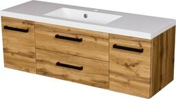 Szafka łazienkowa dąb naturalny 120cm FOKUS NEW LOFT z umywalką