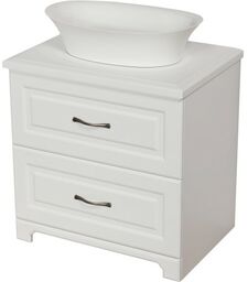 Szafka łazienkowa biała 70cm FINEA z umywalką dolomitową