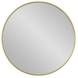 Lustro łazienkowe okrągłe w złotej ramie aluminiowej 80 cm