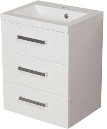 Szafka łazienkowa biała 50 cm z umywalką FOKUS NEW