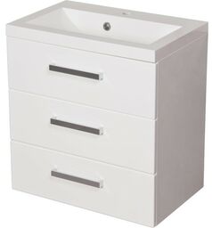 Szafka łazienkowa biała 60 cm z umywalką FOKUS NEW