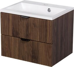 Szafka łazienkowa orzech 50 cm z umywalką Victa Lamello