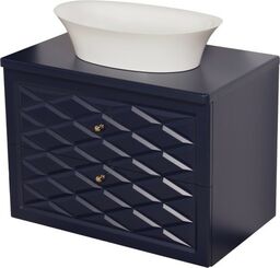 Szafka łazienkowa granatowa 80cm COBRA z umywalką FINI 600C