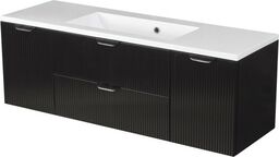 Szafka łazienkowa czarna 120 cm BRAVIA z umywalką