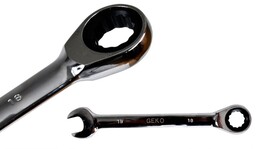 Geko Klucz płasko oczkowy z grzechotką 16mm grzechotka G10316