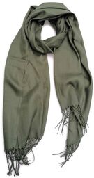 Szalik szal gładki z frędzlami ST-8-4 khaki