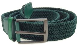 Pasek pleciony gumowy do spodni zielony szeroki