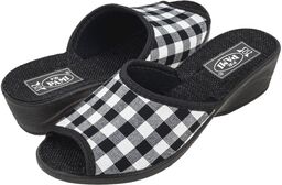 Pantofle kapcie LNIANE 084 PAMI kratka czarne