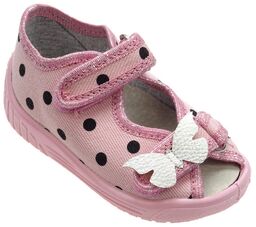 Kapcie na rzepy sandały MOTYL Ola216 wkł. skóra