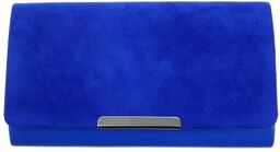 Torebka kopertówka z paskiem zamsz mat szafir