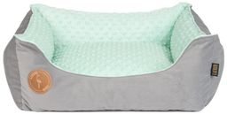 Lauren Design Legowisko Cezar - szary velvet/miętowe minky