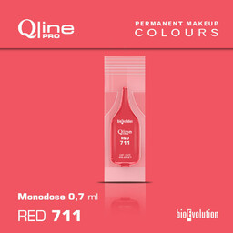 Jednorazowy pigment do makijażu permanentnego ust Bioevolution Red 711 Qline Pro 0,7ml monodose