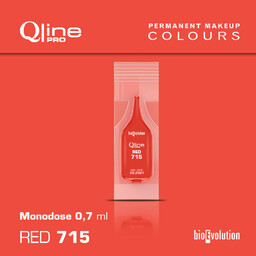 Jednorazowy pigment do makijażu permanentnego ust Bioevolution Red 715 Qline Pro 0,7ml monodose