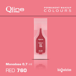 Jednorazowy pigment do makijażu permanentnego ust Bioevolution Red 760 Qline Pro 0,7ml monodose