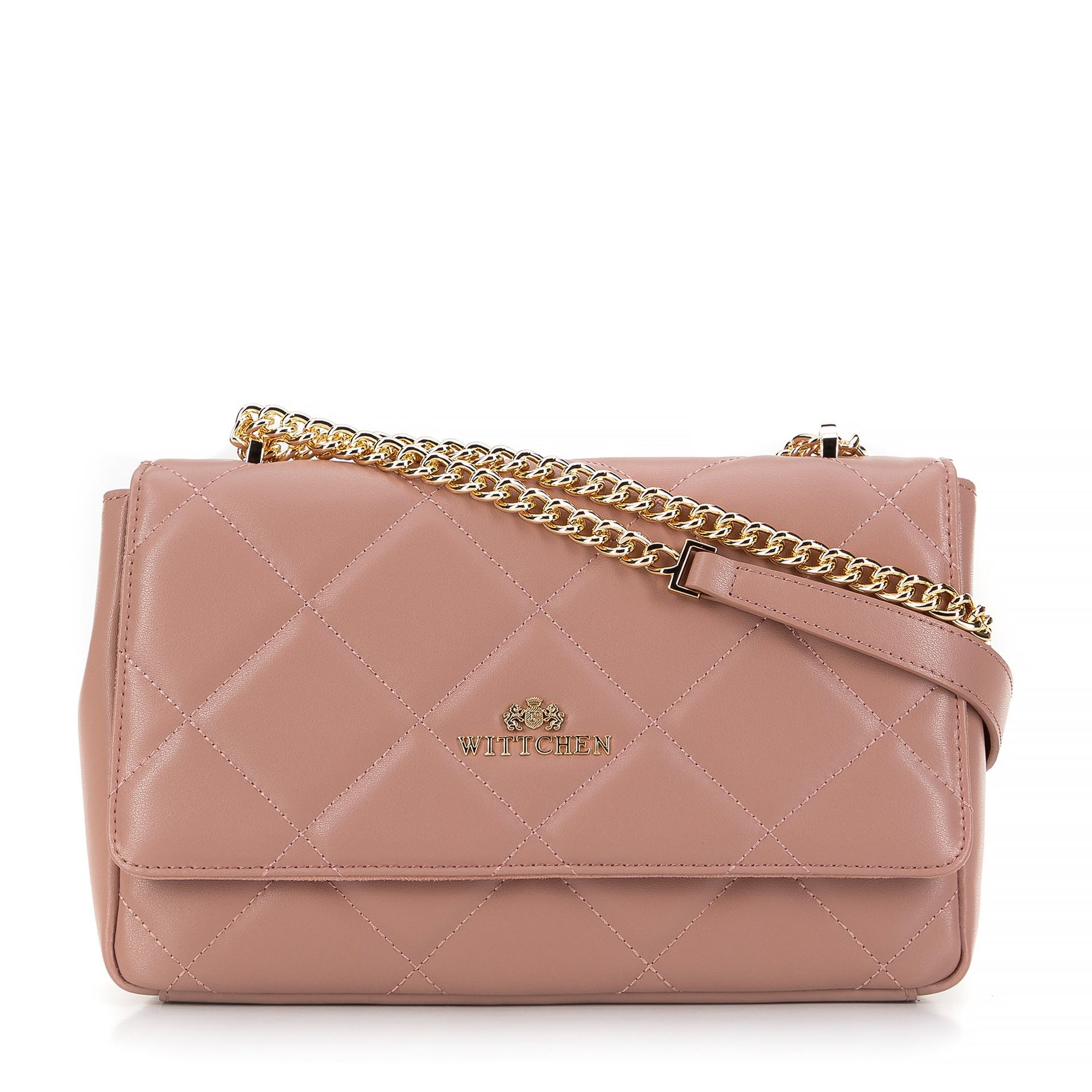 Damska torebka crossbody skórzana w romby różowa