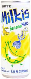 Milkis, mleczny napój gazowany o smaku bananowym z witaminami 250ml - LOTTE