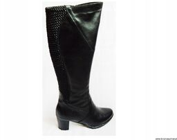 BnW Kozaki ze skóry łydka 40-46 cm słupek 6 cm