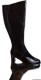 BnW Kozaki ze skóry cholewka 46 cm słupek 6 cm