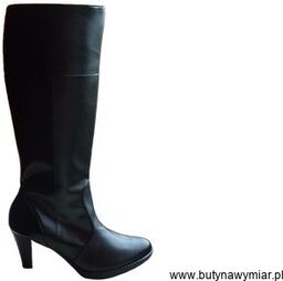 BnW Kozaki ze skóry cholewka 53 cm słupek 8 cm