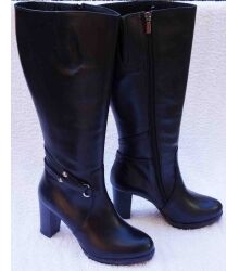 BnW Kozaki ze skóry cholewka 48 cm słupek 8,5 cm