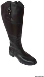 BnW Kozaki ze skóry cholewka 50 cm płaski 3,2 cm