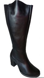 BnW Kozaki ze skóry na zamek słupek 7,5 cm