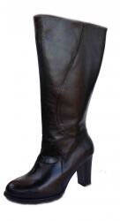 BnW Kozaki ze skóry cholewka 52 cm słupek 9 cm