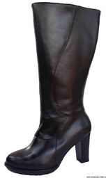 BnW Kozaki ze skóry cholewka 48 cm słupek 9 cm