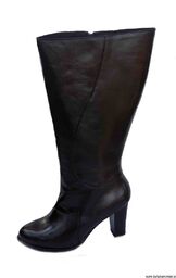 BnW Kozaki ze skóry cholewka 46 cm słupek 9 cm