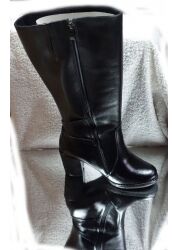 BnW Kozaki ze skóry cholewka 49 cm słupek 7 cm